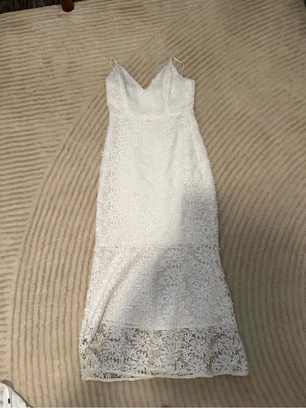 Park & Fifth White Lace Midi Dress XS